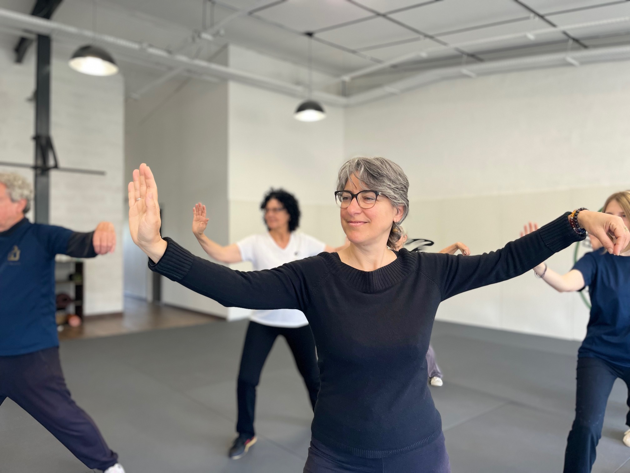 Séance de Tai Ji dans le club Objectif Wushu, à Vallauris